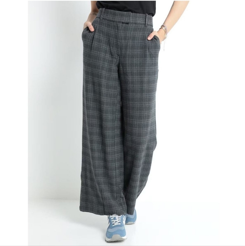 American Eagle Size 24 Plaid Wide Leg Trouser